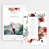 "Cascading Florals" - Wedding Website in Rouge by Leah Bisch - Match Your Stationery