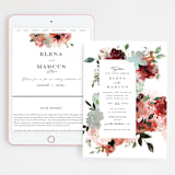 "Cascading Florals" - Wedding Website in Rouge by Leah Bisch - Match Your Stationery