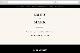 "Angled" - Wedding Website in Onyx by GeekInk Design - Desktop Design