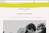 "Color Block" - Wedding Website in Blush by Morgan Kendall - Desktop Design