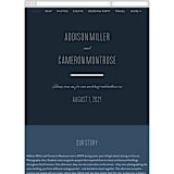 "Swoop" - Wedding Website in Midnight by Jen Banks - Guest Management