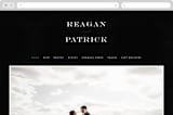 "Library Square" - Wedding Website in Charcoal by Meagan Christensen - Desktop Design