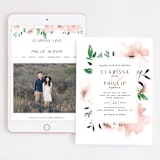 "Soft Florals" - Wedding Website in Coral Wash by Leah Bisch - Match Your Stationery