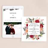 "Floral Square" - Wedding Website in Classic Red by Dane Great Designs - Match Your Stationery