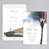 "Summer Palm" - Wedding Website in Plum by Baumbirdy - Match Your Stationery
