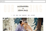 "With Great Joy" - Wedding Website in Peach by Up Up Creative - Desktop Design