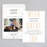 "With Great Joy" - Wedding Website in Peach by Up Up Creative - Match Your Stationery