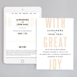 "With Great Joy" - Wedding Website in Peach by Up Up Creative - Match Your Stationery