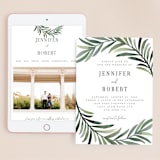"Green leaf frame" - Wedding Website in Limestone by Yaling Hou Suzuki - Match Your Stationery
