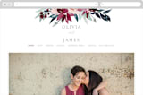 "Garden Stroll" - Wedding Website in Burgundy by Creo Study - Desktop Design
