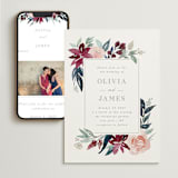 "Garden Stroll" - Wedding Website in Burgundy by Creo Study - Match Your Stationery