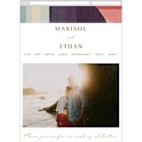 "Edgewater" - Wedding Website in Sunset by Griffinbell Paper Co. - Guest Management