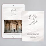"Overjoyed" - Wedding Website in Taupe by Ana Sharpe - Match Your Stationery