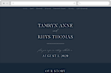 "Waltz" - Wedding Website in Nightfall by Jula Paper Co. - Desktop Design