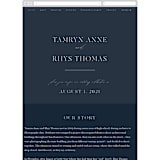 "Waltz" - Wedding Website in Nightfall by Jula Paper Co. - Mobile Layout