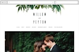 "Fresh Greens" - Wedding Website in Emerald by Susan Moyal - Desktop Design
