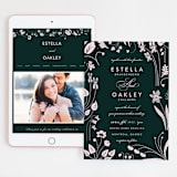 "Forest Foliage" - Wedding Website in Deep Forest by Eve Schultz - Match Your Stationery