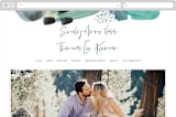 "Feathery Painted" - Wedding Website in Teal by Erika Firm - Desktop Design