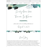 "Feathery Painted" - Wedding Website in Teal by Erika Firm - Mobile Layout