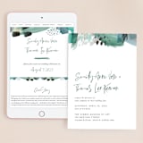 "Feathery Painted" - Wedding Website in Teal by Erika Firm - Match Your Stationery