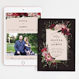 "Midnight Botanicals" - Wedding Website in Cranberry by Susan Moyal - Match Your Stationery