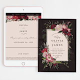 "Midnight Botanicals" - Wedding Website in Cranberry by Susan Moyal - Match Your Stationery
