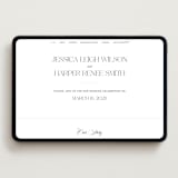 "Modern Romance" - Wedding Website in Obsidian by Jennifer Postorino - Desktop Design