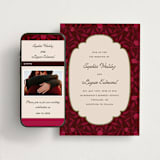 "Victorian Chic" - Wedding Website in Garnet by Morgan Kendall - Match Your Stationery