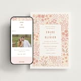 "Floral Border" - Wedding Website in Peach by Pippa Shaw - Match Your Stationery