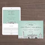 "Big City - Washington DC" - Wedding Website in Mint Green by Hooray Creative - Match Your Stationery