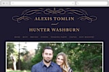 "Elegant Flourishes" - Wedding Website in Navy by Kristen Smith - Desktop Design