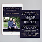 "Elegant Flourishes" - Wedding Website in Navy by Kristen Smith - Match Your Stationery