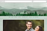 "Adventure Awaits" - Wedding Website in Smoke by Elly - Desktop Design