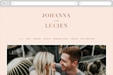 "Classic refresh" - Wedding Website in Peaches by Stacey Meacham - Desktop Design
