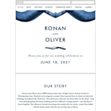 "Wedded Watercolor" - Wedding Website in Oceans by Mary Gaspar - Mobile Layout