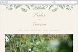 "Painted Ferns" - Wedding Website in Cream by Amy Kross - Desktop Design