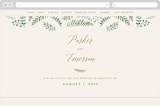 "Painted Ferns" - Wedding Website in Cream by Amy Kross - Desktop Design