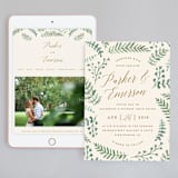 "Painted Ferns" - Wedding Website in Cream by Amy Kross - Match Your Stationery