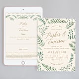 "Painted Ferns" - Wedding Website in Cream by Amy Kross - Match Your Stationery