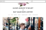 "Peony" - Wedding Website in Ice Mist by Cass Loh - Desktop Design