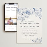 "Poetic Watercolor Flowers" - Wedding Website in Periwinkle by Qing Ji - Match Your Stationery