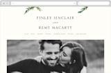 "Simple Pine Branches" - Wedding Website in Vanilla by Mere Paper - Desktop Design