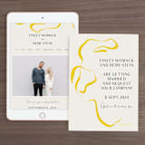 "Ophelia" - Wedding Website in Golden by Mere Paper - Match Your Stationery