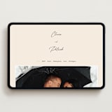 "Script and Monogram" - Wedding Website in Sand by Carolyn MacLaren - Desktop Design