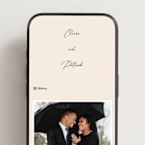 "Script and Monogram" - Wedding Website in Sand by Carolyn MacLaren - Mobile Layout