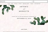 "Cacti" - Wedding Website in Rose Crystal by Cass Loh - Desktop Design