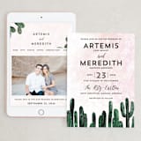 "Cacti" - Wedding Website in Rose Crystal by Cass Loh - Match Your Stationery
