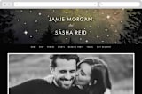 "Starry, Starry Night" - Wedding Website in Shadow by Elly - Desktop Design