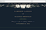 "Peonies & Berries" - Wedding Website in Winter White by Susan Moyal - Desktop Design