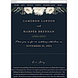 "Peonies & Berries" - Wedding Website in Winter White by Susan Moyal - Mobile Layout